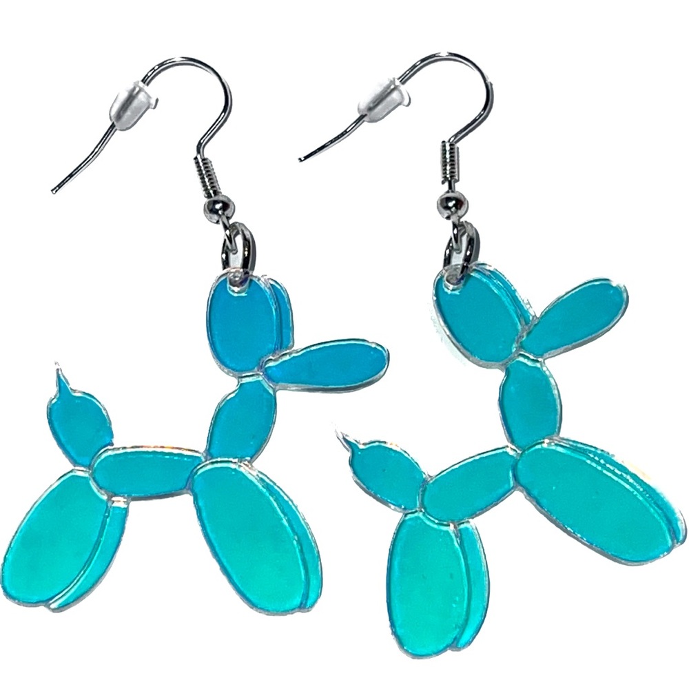 Iridescent Balloon Animal Dangle Earrings